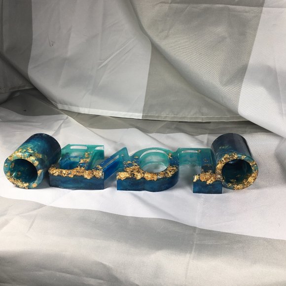 Resin Love Sign  2 matching Votive Candle Holders - Picture 12 of 12